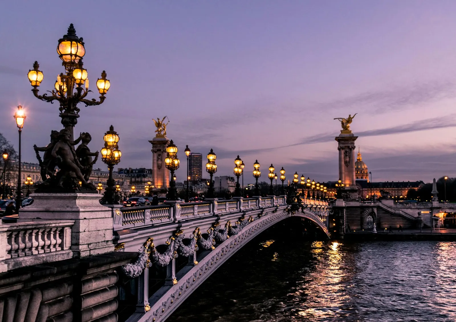 Paris Eiffel Tower and Haussmann rooftops at golden hour