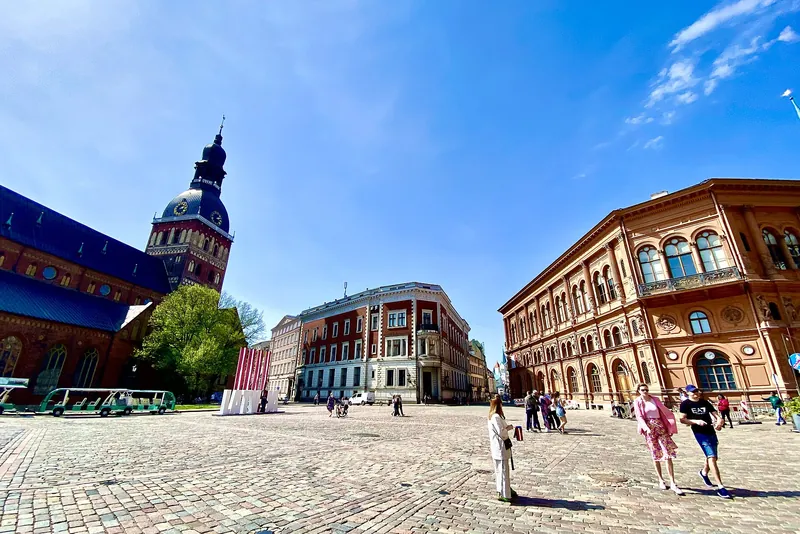 Dome Square in Riga Old Town, Latvia